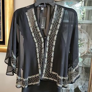 INC black fancy dress shawl O/S NWT 🖤